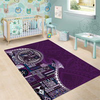 Samoan Siapo Art Tattoo Polynesian Pattern Area Rug Purple Color LT03 - Polynesian Pride