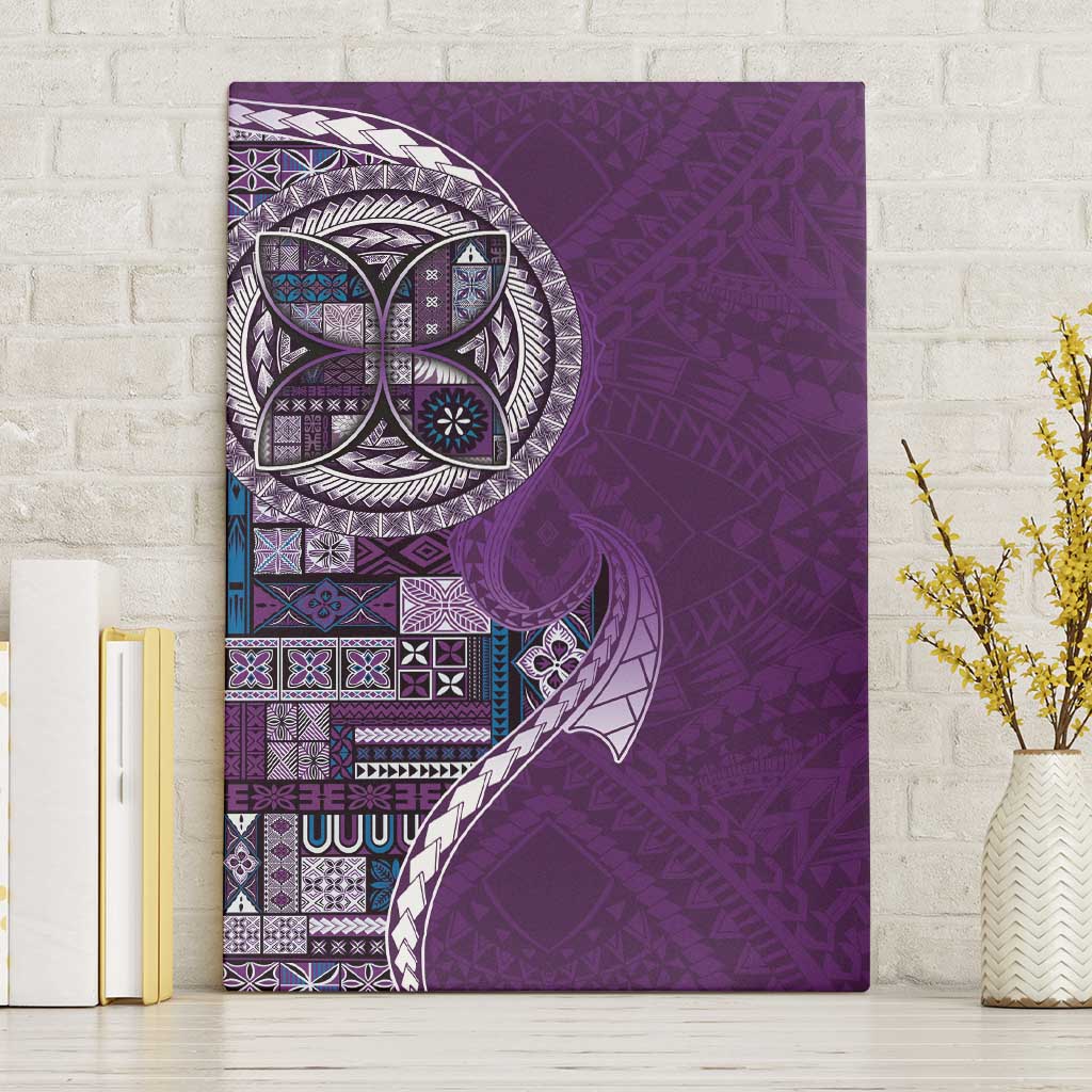 Samoan Siapo Art Tattoo Polynesian Pattern Canvas Wall Art Purple Color LT03 Without Frame Purple - Polynesian Pride