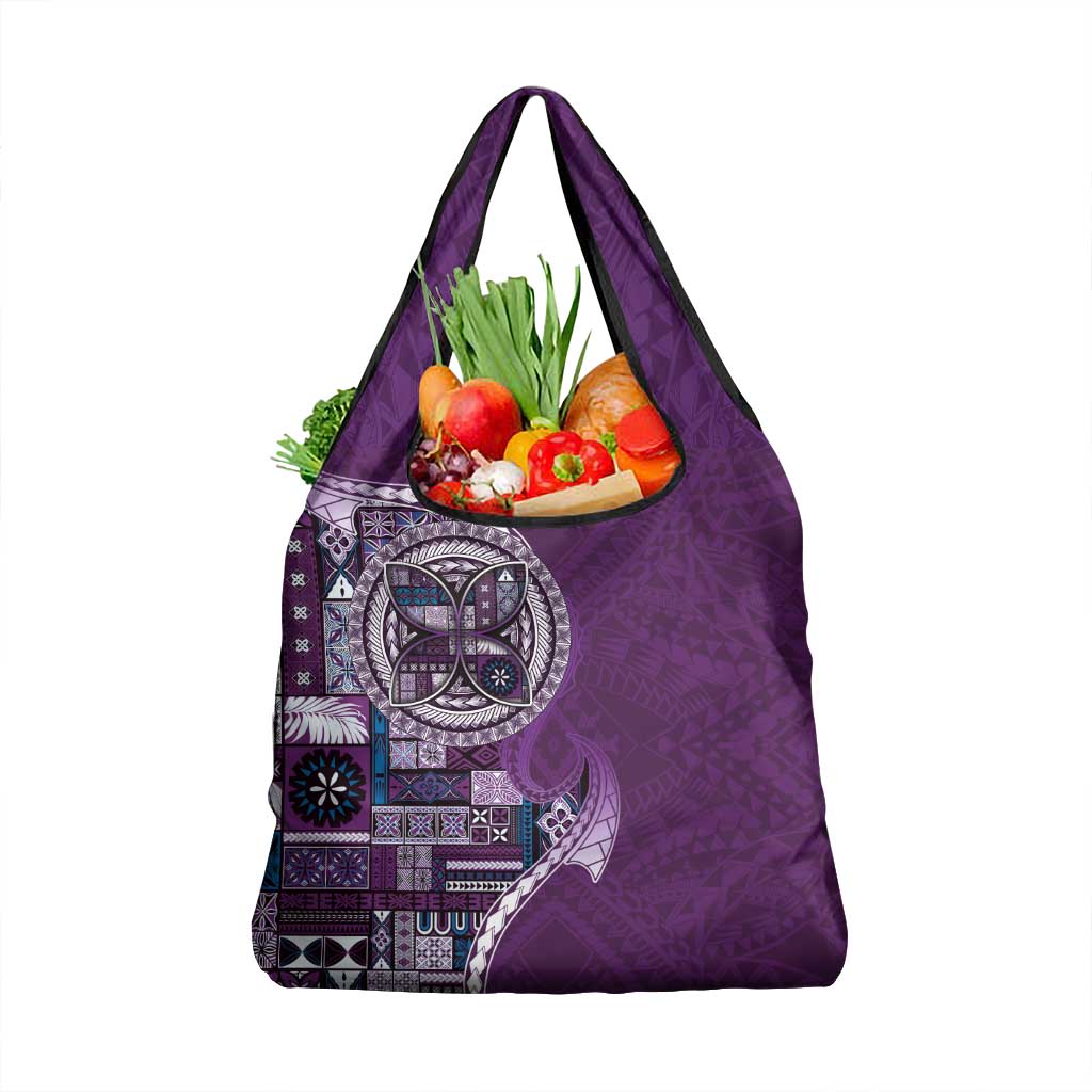 Samoan Siapo Art Tattoo Polynesian Pattern Grocery Bag Purple Color LT03 1-pack One Size Purple - Polynesian Pride