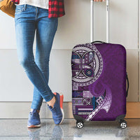 Samoan Siapo Art Tattoo Polynesian Pattern Luggage Cover Purple Color LT03 - Polynesian Pride