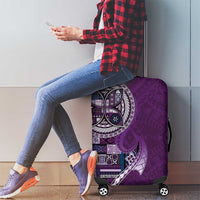 Samoan Siapo Art Tattoo Polynesian Pattern Luggage Cover Purple Color LT03 - Polynesian Pride