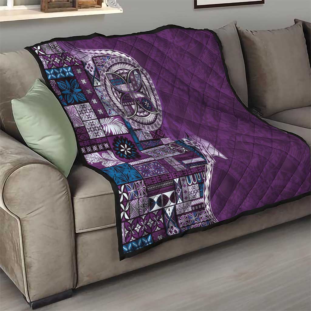 Samoan Siapo Art Tattoo Polynesian Pattern Quilt Purple Color LT03 - Polynesian Pride