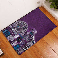Samoan Siapo Art Tattoo Polynesian Pattern Rubber Doormat Purple Color LT03 - Polynesian Pride