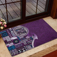 Samoan Siapo Art Tattoo Polynesian Pattern Rubber Doormat Purple Color LT03 - Polynesian Pride