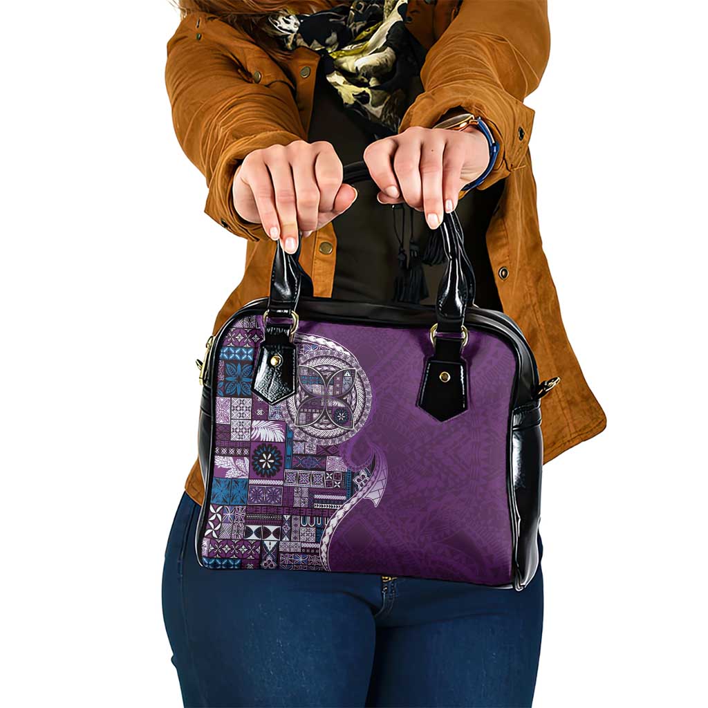 Samoan Siapo Art Tattoo Polynesian Pattern Shoulder Handbag Purple Color LT03 One Size Purple - Polynesian Pride