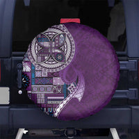 Samoan Siapo Art Tattoo Polynesian Pattern Spare Tire Cover Purple Color LT03 No hole Purple - Polynesian Pride