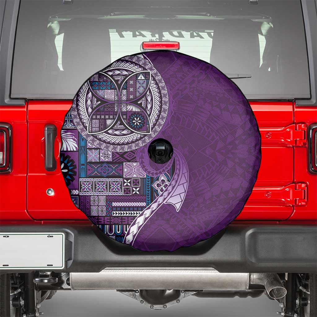 Samoan Siapo Art Tattoo Polynesian Pattern Spare Tire Cover Purple Color LT03 - Polynesian Pride