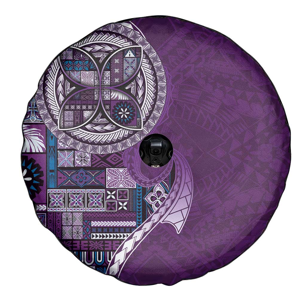 Samoan Siapo Art Tattoo Polynesian Pattern Spare Tire Cover Purple Color LT03 - Polynesian Pride