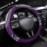 Samoan Siapo Art Tattoo Polynesian Pattern Steering Wheel Cover Purple Color LT03 Universal Fit Purple - Polynesian Pride