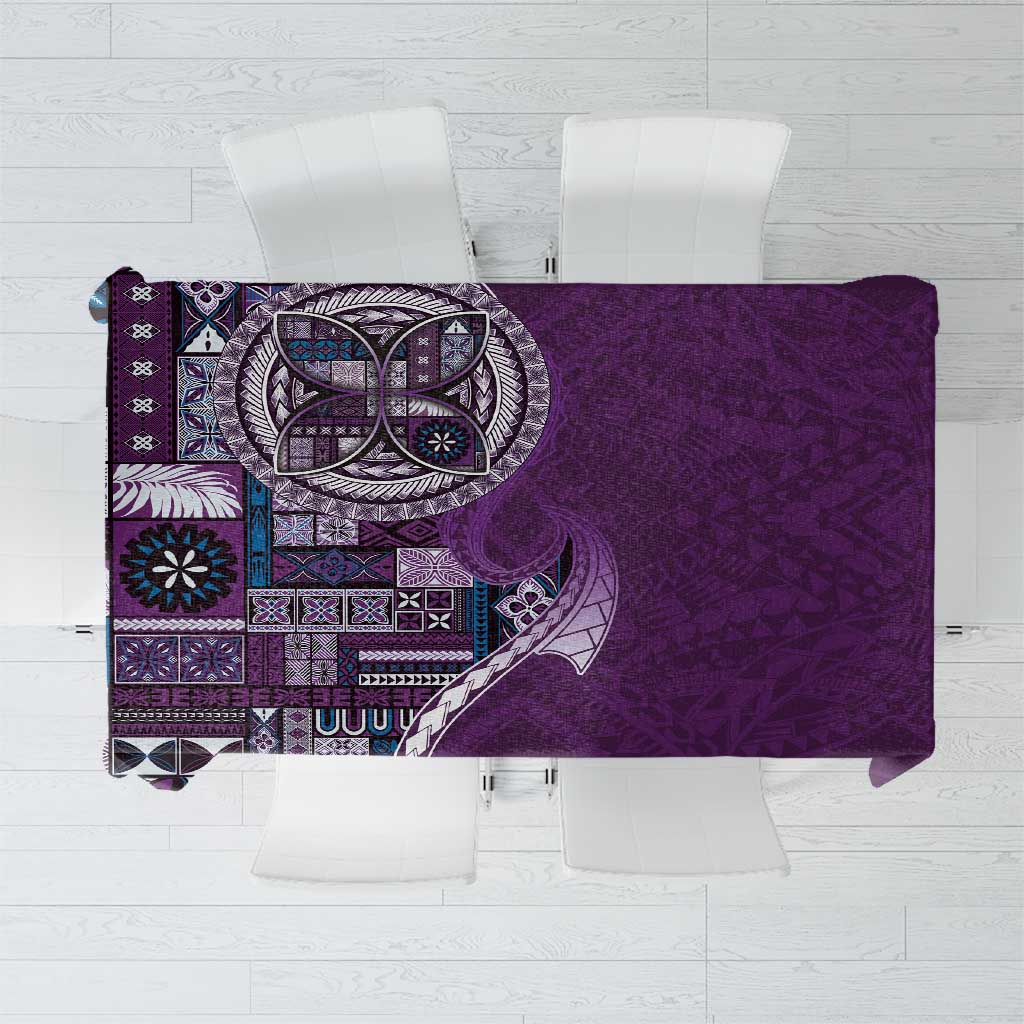 Samoan Siapo Art Tattoo Polynesian Pattern Tablecloth Purple Color LT03 Purple - Polynesian Pride