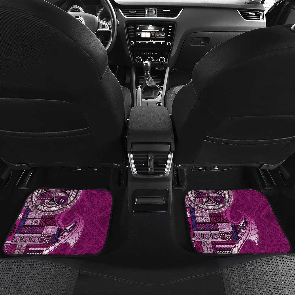 Samoan Siapo Art Tattoo Polynesian Pattern Car Mats Pink Color LT03 Set 2pcs - Back Pink - Polynesian Pride