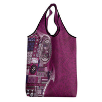 Samoan Siapo Art Tattoo Polynesian Pattern Grocery Bag Pink Color LT03 - Polynesian Pride