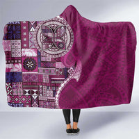 Samoan Siapo Art Tattoo Polynesian Pattern Hooded Blanket Pink Color LT03 One Size Pink - Polynesian Pride