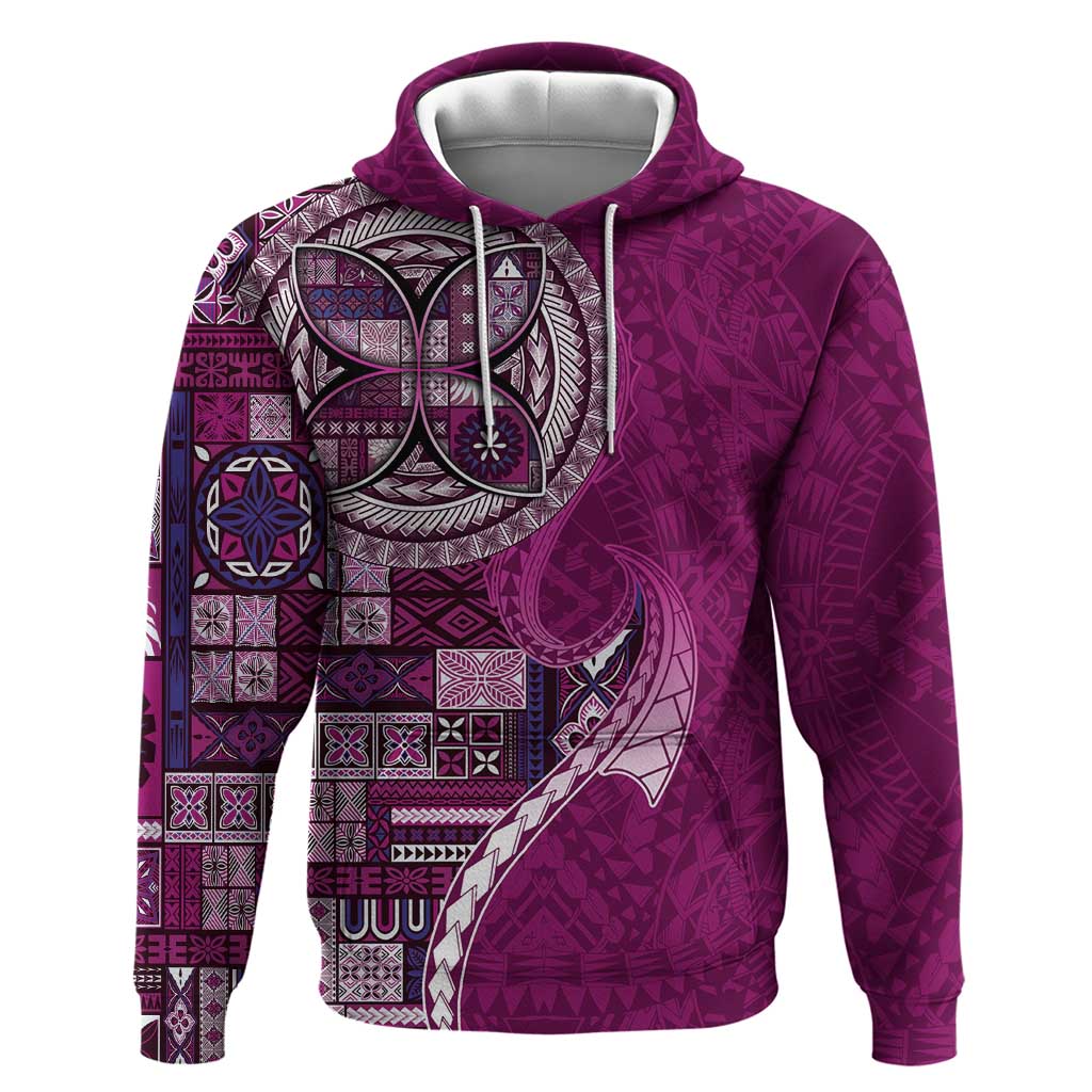 Samoan Siapo Art Tattoo Polynesian Pattern Hoodie Pink Color LT03 Pullover Hoodie Pink - Polynesian Pride