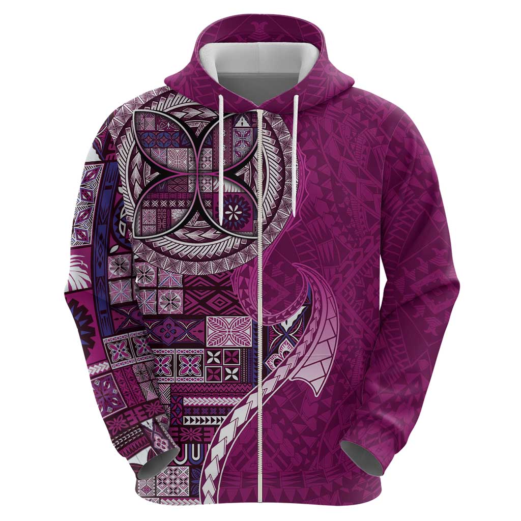 Samoan Siapo Art Tattoo Polynesian Pattern Hoodie Pink Color LT03 - Polynesian Pride