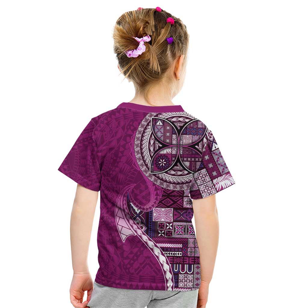 Samoan Siapo Art Tattoo Polynesian Pattern Kid T Shirt Pink Color LT03 - Polynesian Pride