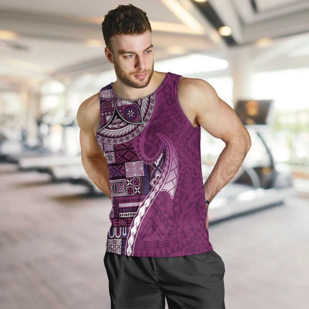 Samoan Siapo Art Tattoo Polynesian Pattern Men Tank Top Pink Color LT03 Pink - Polynesian Pride