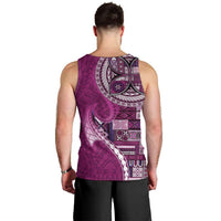 Samoan Siapo Art Tattoo Polynesian Pattern Men Tank Top Pink Color LT03 - Polynesian Pride