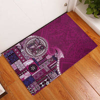 Samoan Siapo Art Tattoo Polynesian Pattern Rubber Doormat Pink Color LT03 - Polynesian Pride