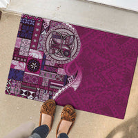 Samoan Siapo Art Tattoo Polynesian Pattern Rubber Doormat Pink Color LT03 - Polynesian Pride