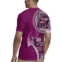 Samoan Siapo Art Tattoo Polynesian Pattern Rugby Jersey Pink Color LT03 - Polynesian Pride
