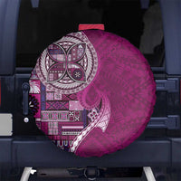 Samoan Siapo Art Tattoo Polynesian Pattern Spare Tire Cover Pink Color LT03 No hole Pink - Polynesian Pride