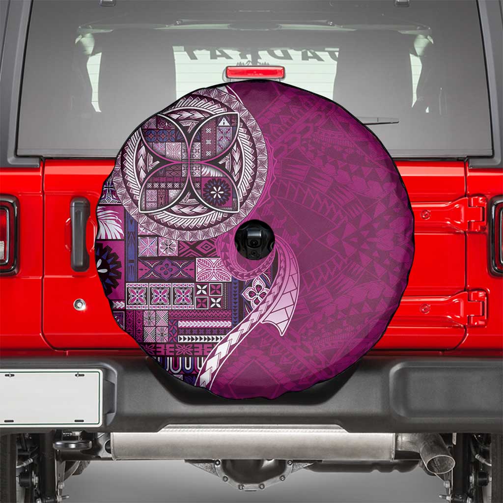 Samoan Siapo Art Tattoo Polynesian Pattern Spare Tire Cover Pink Color LT03 - Polynesian Pride