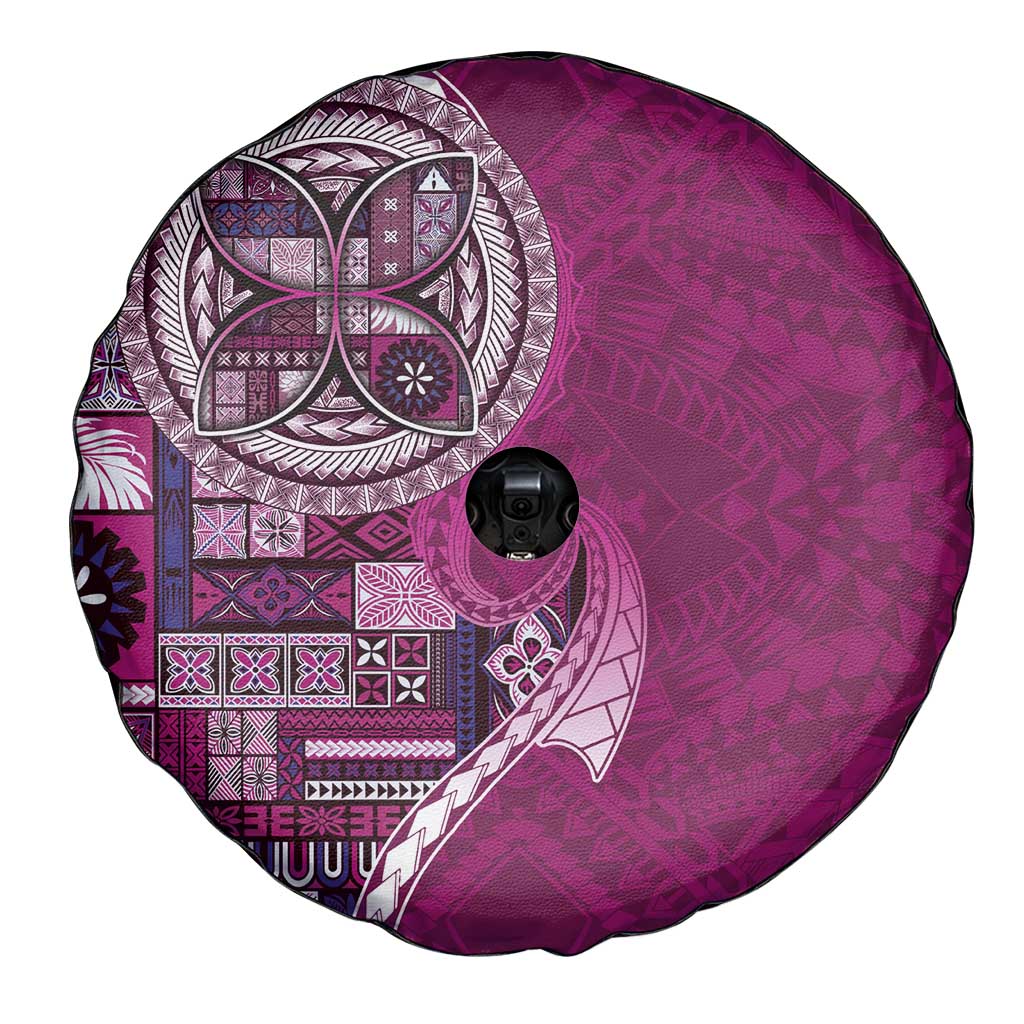 Samoan Siapo Art Tattoo Polynesian Pattern Spare Tire Cover Pink Color LT03 - Polynesian Pride