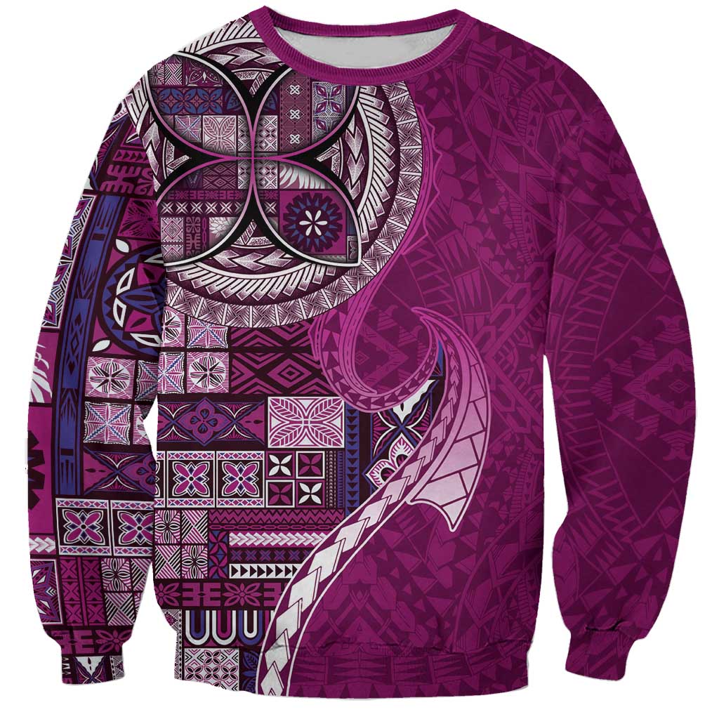 Samoan Siapo Art Tattoo Polynesian Pattern Sweatshirt Pink Color LT03 Unisex Pink - Polynesian Pride