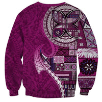 Samoan Siapo Art Tattoo Polynesian Pattern Sweatshirt Pink Color LT03 - Polynesian Pride