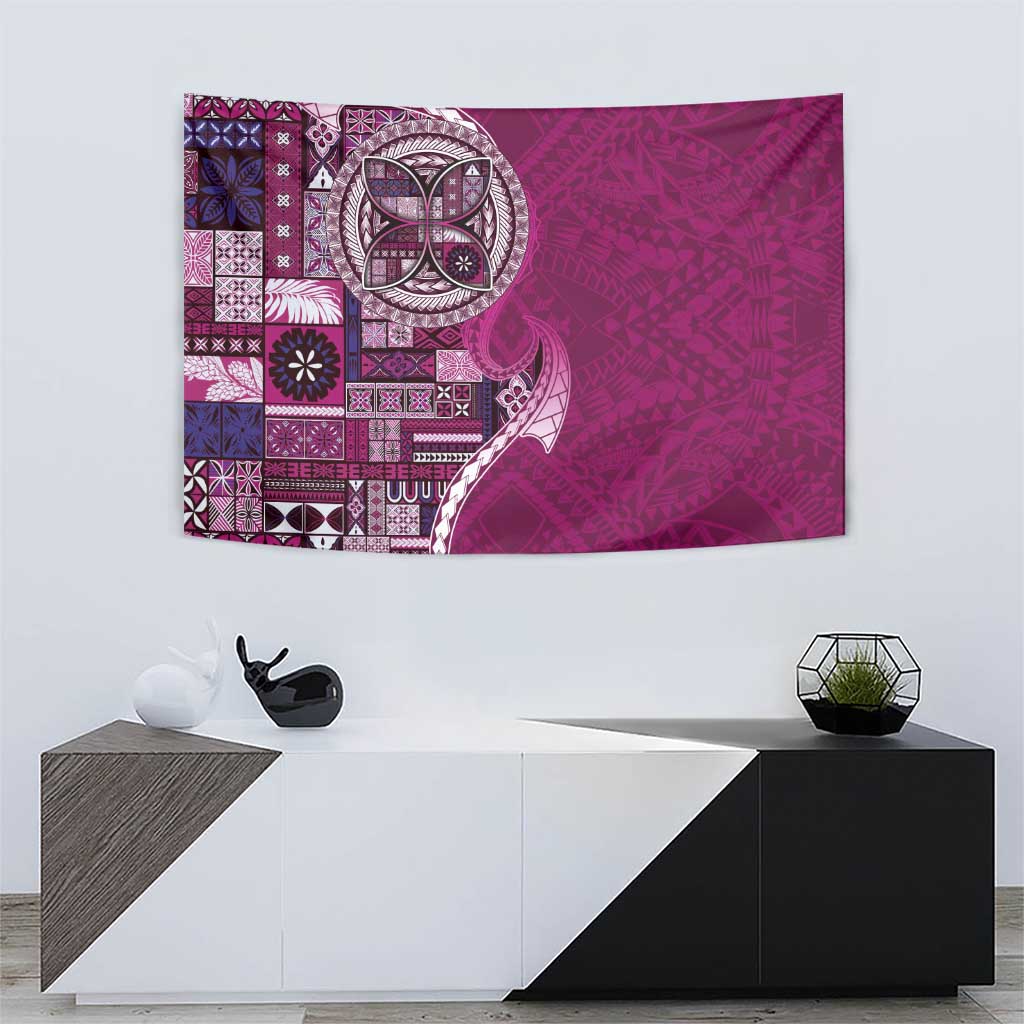Samoan Siapo Art Tattoo Polynesian Pattern Tapestry Pink Color LT03 - Polynesian Pride