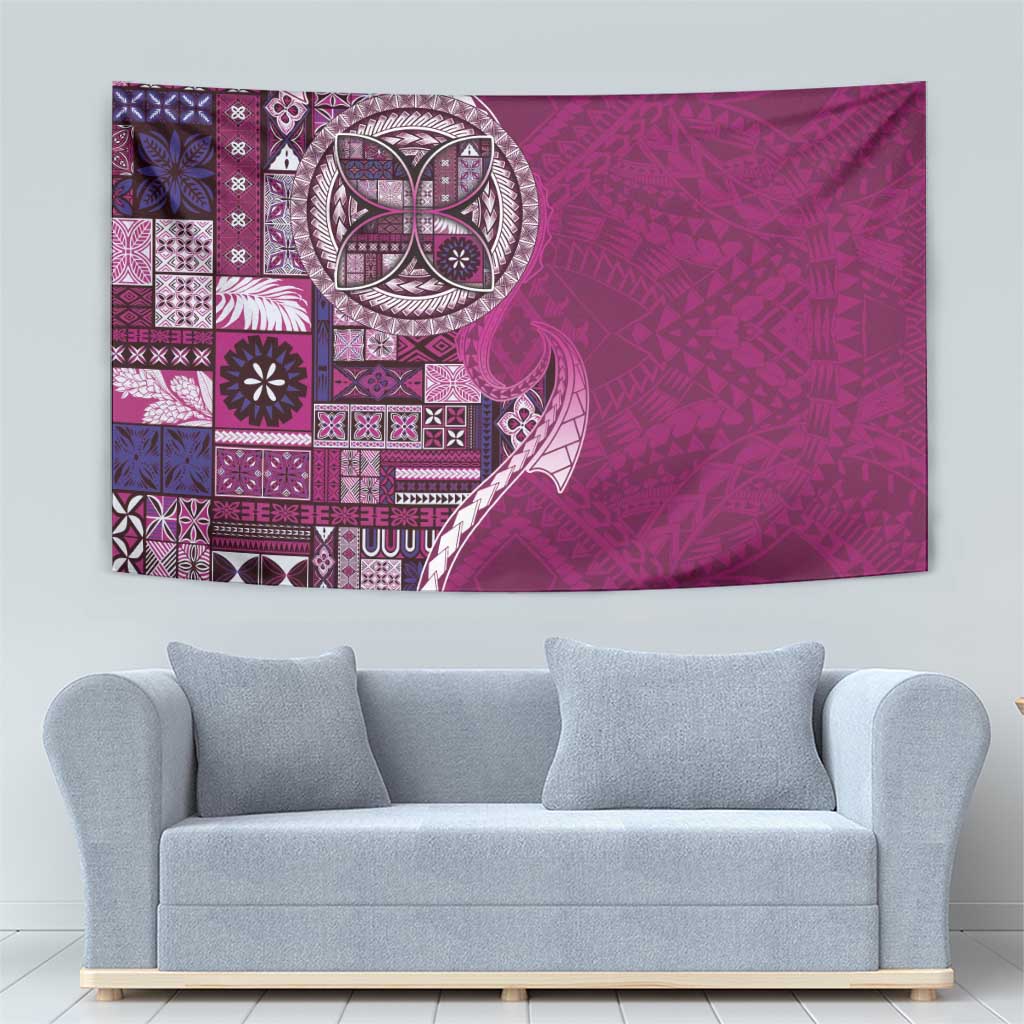 Samoan Siapo Art Tattoo Polynesian Pattern Tapestry Pink Color LT03 - Polynesian Pride