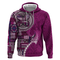 Samoan Siapo Art Tattoo Polynesian Pattern Zip Hoodie Pink Color LT03 Pullover Hoodie Pink - Polynesian Pride