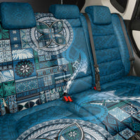Samoan Siapo Art Tattoo Polynesian Pattern Back Car Seat Cover Teal Color LT03 - Polynesian Pride