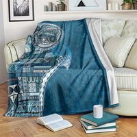 Samoan Siapo Art Tattoo Polynesian Pattern Blanket Teal Color LT03 Teal - Polynesian Pride