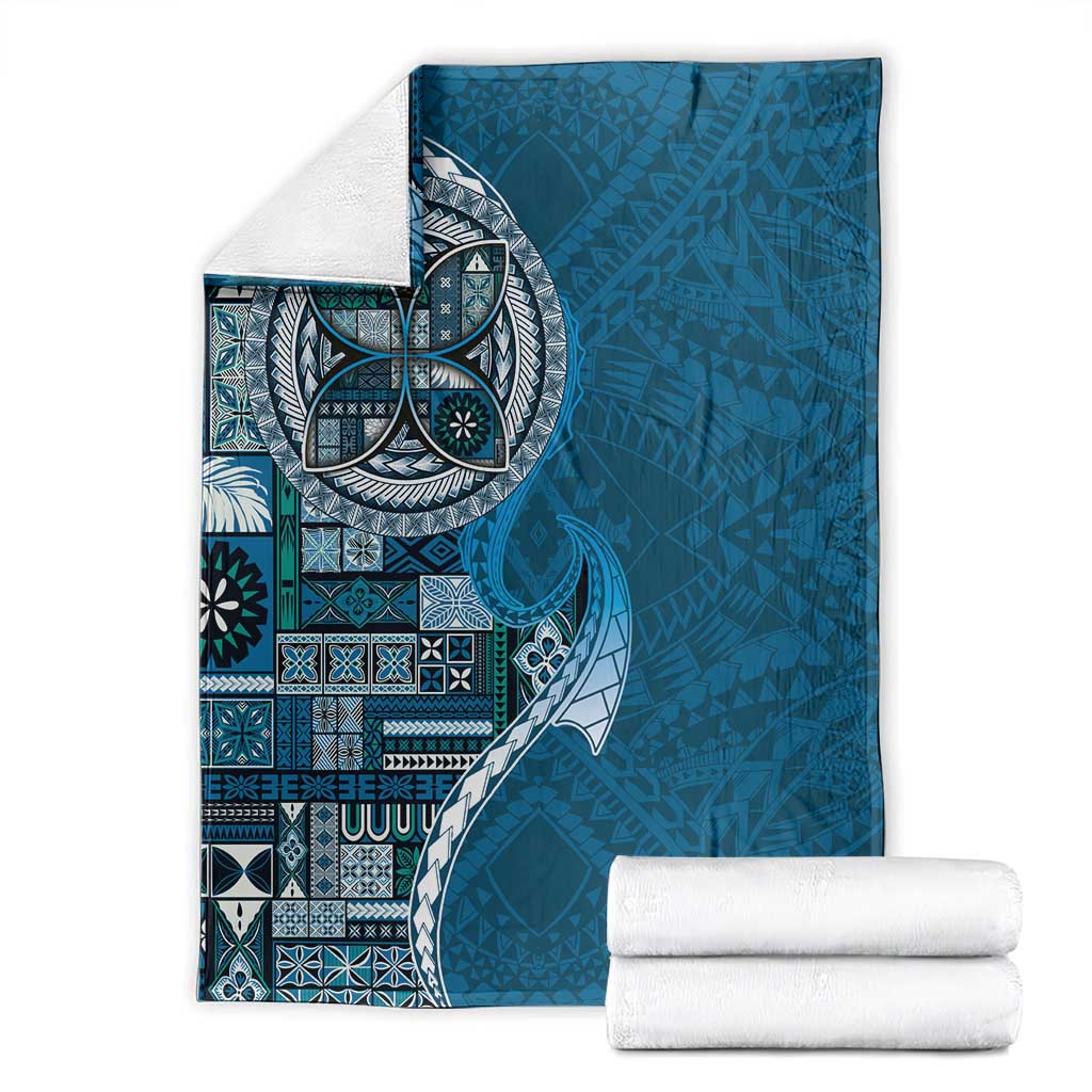 Samoan Siapo Art Tattoo Polynesian Pattern Blanket Teal Color LT03 - Polynesian Pride