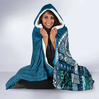 Samoan Siapo Art Tattoo Polynesian Pattern Hooded Blanket Teal Color LT03 - Polynesian Pride