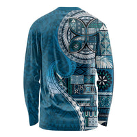 Samoan Siapo Art Tattoo Polynesian Pattern Long Sleeve Shirt Teal Color LT03 - Polynesian Pride