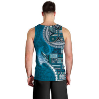Samoan Siapo Art Tattoo Polynesian Pattern Men Tank Top Teal Color LT03 - Polynesian Pride