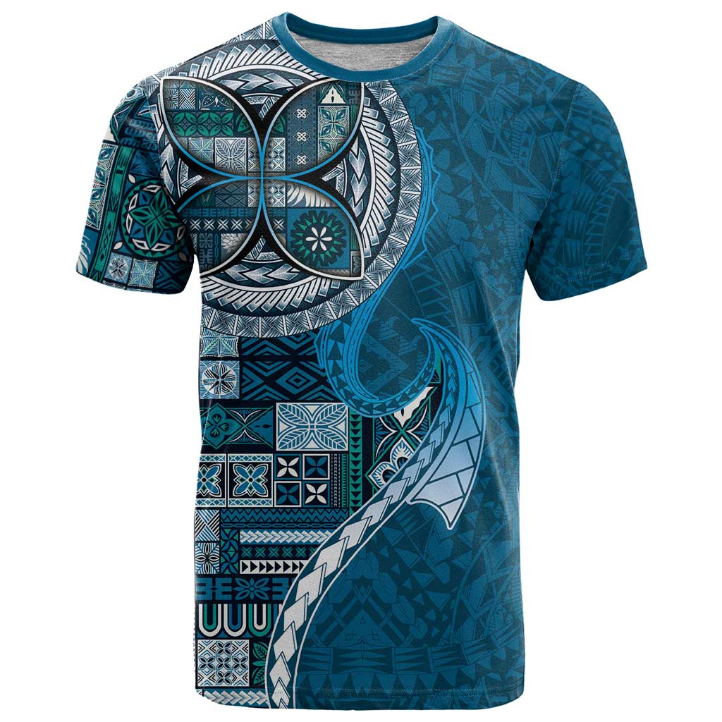 Samoan Siapo Art Tattoo Polynesian Pattern T Shirt Teal Color LT03 Teal - Polynesian Pride