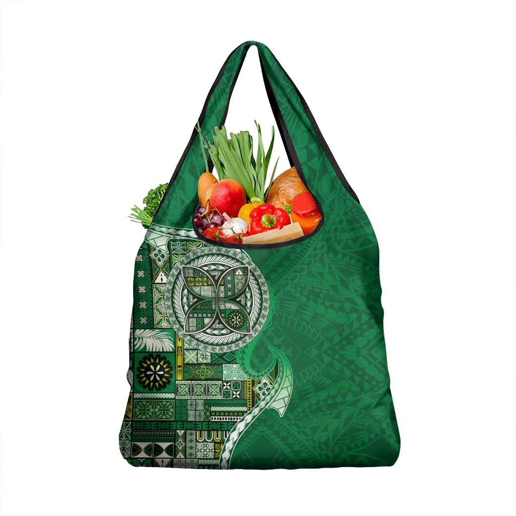 Samoan Siapo Art Tattoo Polynesian Pattern Grocery Bag Green Color LT03 1-pack One Size Green - Polynesian Pride