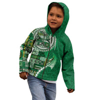 Samoan Siapo Art Tattoo Polynesian Pattern Kid Hoodie Green Color LT03 - Polynesian Pride