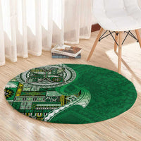 Samoan Siapo Art Tattoo Polynesian Pattern Round Carpet Green Color LT03 - Polynesian Pride
