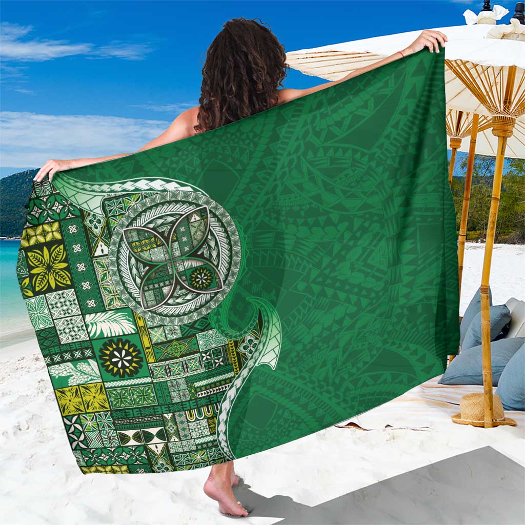Samoan Siapo Art Tattoo Polynesian Pattern Sarong Green Color LT03 One Size 44 x 66 inches Green - Polynesian Pride
