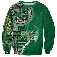 Samoan Siapo Art Tattoo Polynesian Pattern Sweatshirt Green Color LT03 Unisex Green - Polynesian Pride