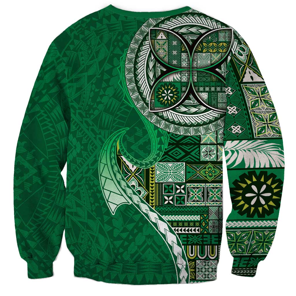 Samoan Siapo Art Tattoo Polynesian Pattern Sweatshirt Green Color LT03 - Polynesian Pride