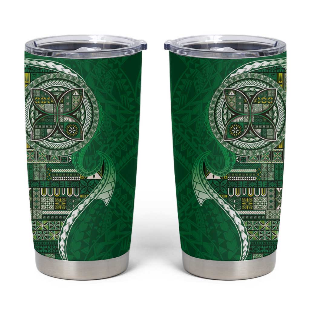 Samoan Siapo Art Tattoo Polynesian Pattern Tumbler Cup Green Color LT03 Green - Polynesian Pride