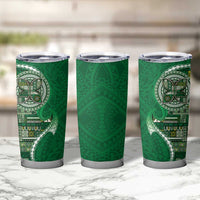 Samoan Siapo Art Tattoo Polynesian Pattern Tumbler Cup Green Color LT03 - Polynesian Pride