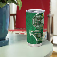 Samoan Siapo Art Tattoo Polynesian Pattern Tumbler Cup Green Color LT03 - Polynesian Pride