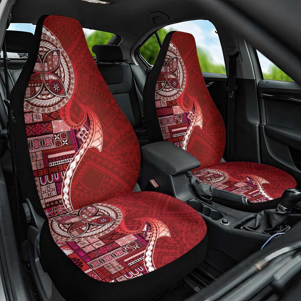 Samoan Siapo Art Tattoo Polynesian Pattern Car Seat Cover Red Color LT03 One Size Red - Polynesian Pride